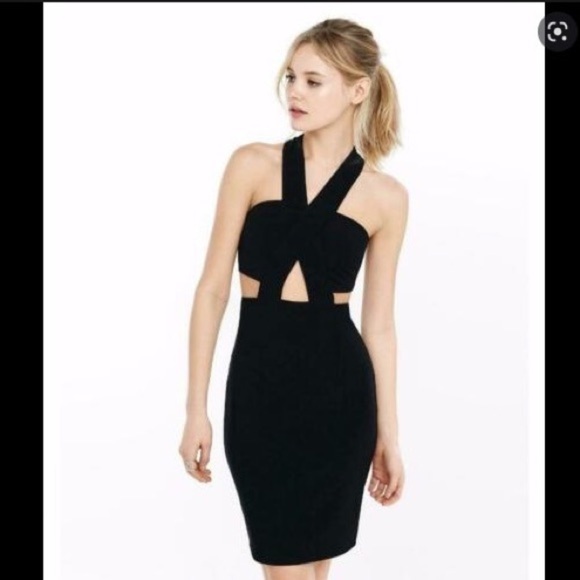 Express Dresses & Skirts - NWOT Express Ribbed Crisscross Cutoff Dress